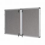 Bi-Office Enclore Display Case Grey Felt Acrylic Aluminium Frame 40xA4 VT750103150 BQ52751