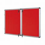 Bi-Office Enclore Display Case Red Felt Acrylic Aluminium Frame 32xA4 VT770105150 BQ52770