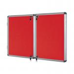 Bi-Office Enclore Display Case Red Felt Acrylic Aluminium Frame 32xA4 VT770105150 BQ52770