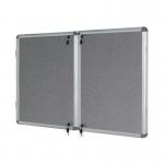 Bi-Office Enclore Display Case Grey Felt Acrylic Aluminium Frame 32xA4 VT770103150 BQ52771