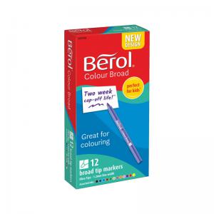 Berol Colour Broad Pen Water Based Ink Assorted Pack of 12 S0672840