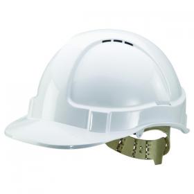 Comfort Vented Safety Helmet ABS Shell White BBVSHW BRG10037