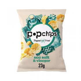 Popchips Sea Salt and Vinegar Crisps 23g (Pack of 24) 701431 BRK30251