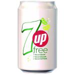 7 Up Free Lemon and Lime Carbonated Canned Soft Drink 330ml (Pack of 24) 402049 BRT10879
