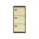 Bisley Volume Filer - 3 Drawer Foolscap Filing Cabinet in Coffee/Cream AOC3-av5av6