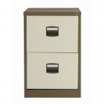 Bisley Contract Filer - 2 Drawer Foolscap Filing Cabinet in Coffee/Cream CC2H1A-av5av6