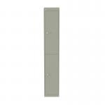 Bisley CLK 2 Door Locker with 1 x Fixed Coat Hook Per Compartment in Goose Grey CLK122-av4