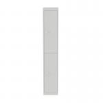 Bisley CLK 2 Door Locker with 1 x Fixed Coat Hook Per Compartment in Light Grey CLK122-av7