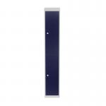 Bisley CLK 2 Door Locker with 1 x Fixed Coat Hook Per Compartment in Light Grey/Oxford Blue CLK122-av7/ay7