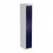 Bisley CLK 1 Door Locker with Shelf and Coat Rail in Light Grey/Oxford Blue CLK181-av7/ay7