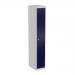 Bisley CLK 1 Door Locker with Shelf and Coat Rail in Light Grey/Oxford Blue CLK181-av7/ay7