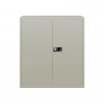 Bisley Economy Cupboard 1000mm High with One Black Dual Purpose Filing Shelf in Goose Grey E402A01-av4