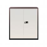 Bisley Economy Cupboard 1000mm High with One Black Dual Purpose Filing Shelf in Coffee/Cream E402A01-av5av6