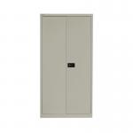 Bisley Economy Cupboard 1806mm High with Three Black Dual Purpose Filing Shelves in Goose Grey E722A03-av4