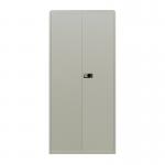 Bisley Economy Cupboard 1950mm High with Four Black Dual Purpose Filing Shelves in Goose Grey E782A04-av4