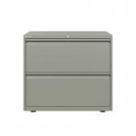 Bisley Essentials Sider Filer 800mm Wide with 2 Drawers in Goose Grey YESF0807-av4