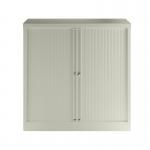 Bisley Essentials Tambour 1000mm Wide, 1000mm High in Goose Grey with Light Grey Shutter YETB1010.1-av4