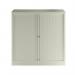 Bisley Essentials Tambour 1000mm Wide, 1000mm High in Goose Grey with Light Grey Shutter YETB1010.1-av4