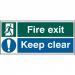 FIRE EXIT KEEP CLEAR SIGN BSW00066