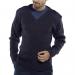 Beeswift Acrylic Mod V-Neck Sweater Navy Blue 2XL BSW00700