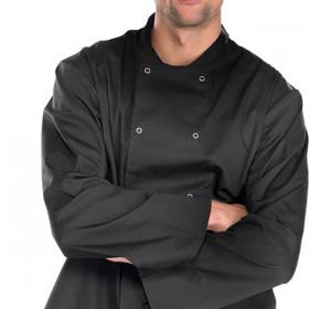 Beeswift Chefs Long Sleeve Jacket Stud Fastening Black S BSW01068