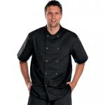 Beeswift Chefs Short Sleeve Jacket with Stud Fastening Black XS BSW01089