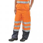 Beeswift Belfry Hi Vis Trousers Orange/Navy Blue L BSW01106