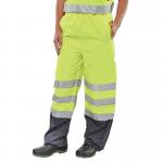 Beeswift Belfry Hi Vis Trousers Saturn YellowNavy Blue L BSW01112