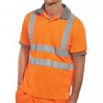 Beeswift High Visibility Short Sleeve Polo Shirt Orange L BSW01168