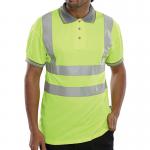 Beeswift High Visibility Short Sleeve Polo Shirt Saturn Yellow L BSW01173