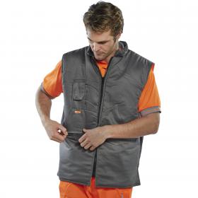 Beeswift High Visibility Reversible Bodywarmer Orange/Grey M BSW01293