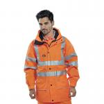 Beeswift Carnoustie High Visibility Jacket with Detachable Hood Orange Large BSW01360