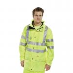 Beeswift Carnoustie High Visibility Jacket with Detachable Hood Saturn Yellow large BSW01366