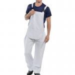 Beeswift Bib and Braces Cotton Drill White 44 CDBBW44 BSW01412