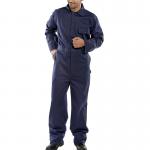 Beeswift Click Boilersuit Cotton Drill Navy Blue 40 CDBSN40 BSW01419