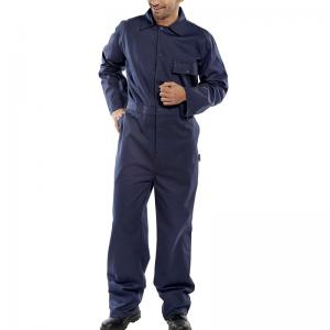 Beeswift Click Boilersuit Cotton Drill Navy Blue 52 CDBSN52 BSW01425