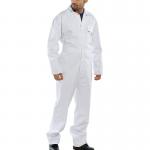 Beeswift Click Cotton Drill Boilersuit White 36 BSW01439