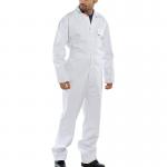 Beeswift Click Cotton Drill Boilersuit White 38 BSW01440