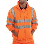 Beeswift Zip Up Hooded High Visibility Sweatshirt Orange S BSW02892