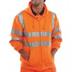 Beeswift Zip Up Hooded High Visibility Sweatshirt Orange S BSHSSENORS BSW02892