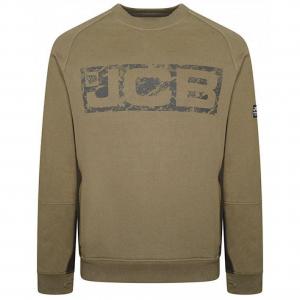 JCB Trade Crew Sweatshirt Olive 2XL CrewOL-XXL BSW03229