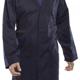 Beeswift Polycotton Warehouse Coat Navy Blue 38 BSW04675