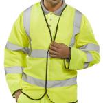 Beeswift High Visibility Long Sleeve Jerkin Saturn Yellow L BSW04797