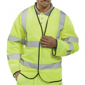 Beeswift High Visibility Long Sleeve Jerkin Saturn Yellow XL PKJENGXL BSW04800