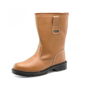 Beeswift Lined Steel Toe Leather Upper Rigger Boots 1Pr Tan 9 RBLS09 BSW05101