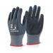 Beeswift Nitrile PU Mix Coated Gloves BlackGrey Size Large BF1L BSW05826