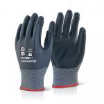 Beeswift Nitrile PU Mix Coated Gloves BlackGrey XL BSW05827