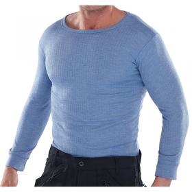 Beeswift Long Sleeve Thermal Vest Blue S BSW06097