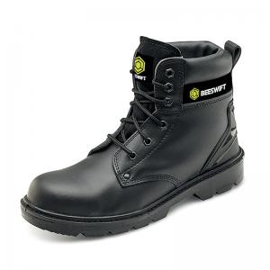 Beeswift Click Smooth 6 Inch Leather Boots 1Pr Dual Density PU Steel