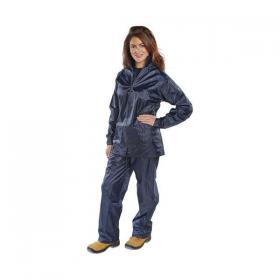 Beeswift Nylon B-Dri Weatherproof Suit Navy Blue Small BSW06671